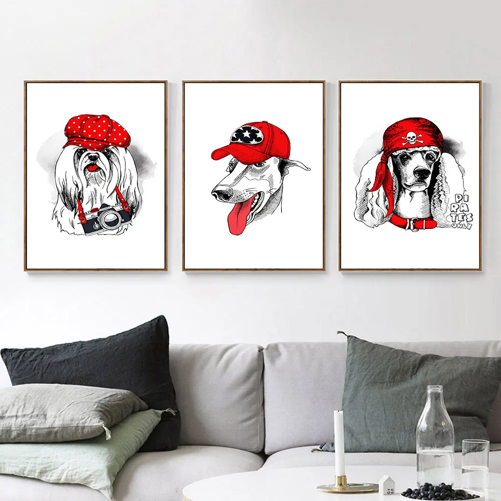 AAVV Posters and Prints Print on Canvas Wall Art Animal Picture for Living Room Home Decor Dog Wearing Red Hat No Frame
AAVV Posters and Prints Print on Canvas Wall Art Animal Picture for Living Room Home Decor Dog Wearing Red Hat No Frame