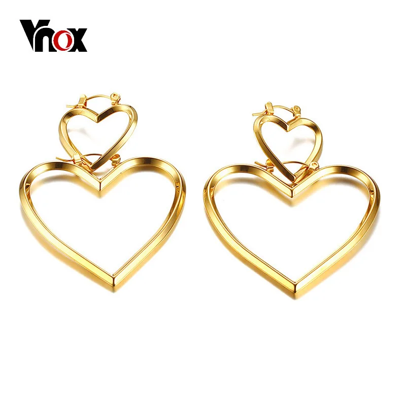 Vnox Chic 2 In 1 Earring 3 Wear Way Hoop Women Earrings Temperament Stainless Steel Heart Drop Female Lady Party Jewelry Bijoux
Vnox Chic 2 In 1 Earring 3 Wear Way Hoop Women Earrings Temperament Stainless Steel Heart Drop Female Lady Party Jewelry Bijoux