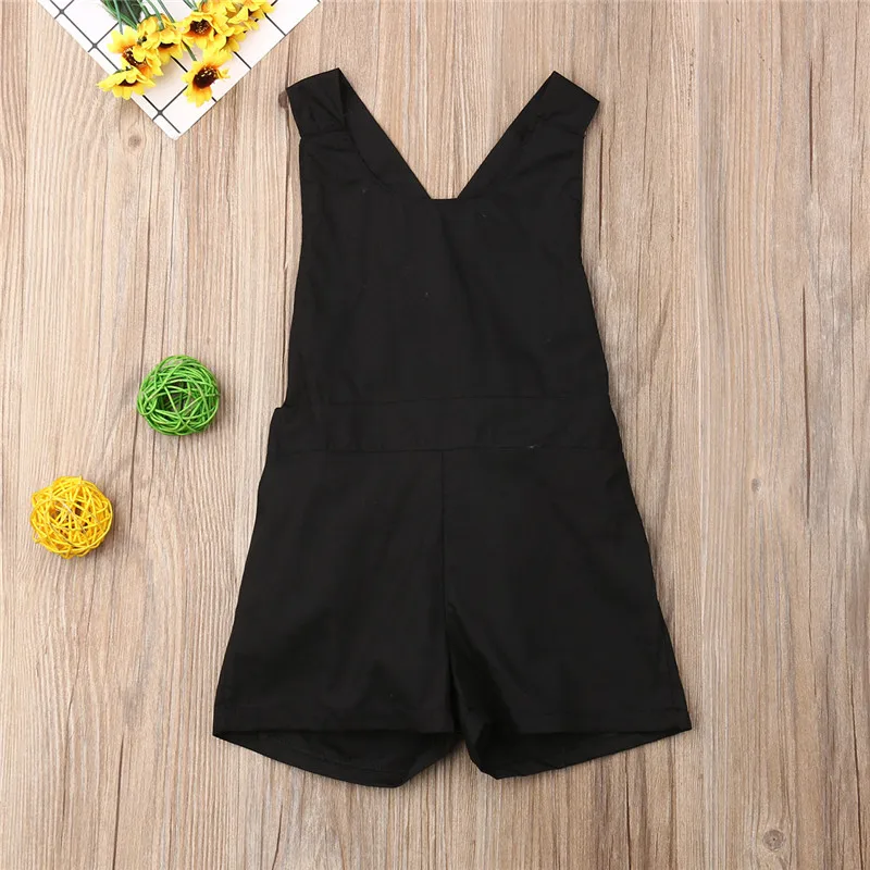 Summer Kids Baby Girls Backless Romper Casual Cotton Sleeveless Strap Black Jumpsuit Backless Lace-up Playsuit Girl Sunsuit 1-6Y
Summer Kids Baby Girls Backless Romper Casual Cotton Sleeveless Strap Black Jumpsuit Backless Lace-up Playsuit Girl Sunsuit 1-6Y
