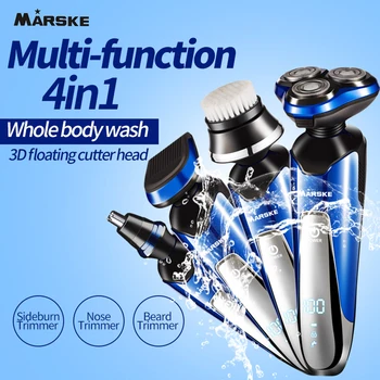 MARSKE Men 4 In 1 Waterproof Shaver Electric Nose Beard Hair Trimmer Facial Cleansing Brush Intelligent Washing
MARSKE Men 4 In 1 Waterproof Shaver Electric Nose Beard Hair Trimmer Facial Cleansing Brush Intelligent Washing