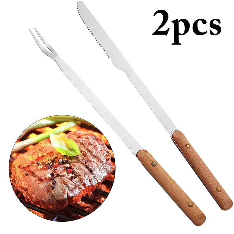 2Pcs BBQ Fork Knife Picnic Roasted Tools Barbecue Accessories Portable Kitchen Gadgets Stainless Steel Barbecue Tool Sets
2Pcs BBQ Fork Knife Picnic Roasted Tools Barbecue Accessories Portable Kitchen Gadgets Stainless Steel Barbecue Tool Sets