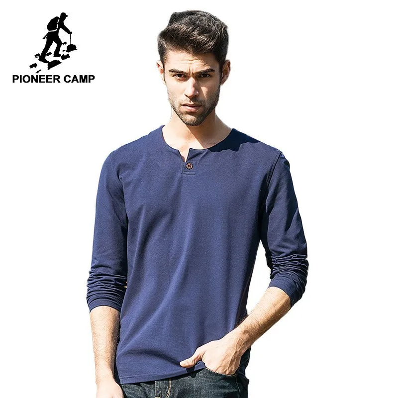 Pioneer Camp casual mens t shirt long sleeve button T-shirt male top quality slim fit tshirt for men
Pioneer Camp casual mens t shirt long sleeve button T-shirt male top quality slim fit tshirt for men