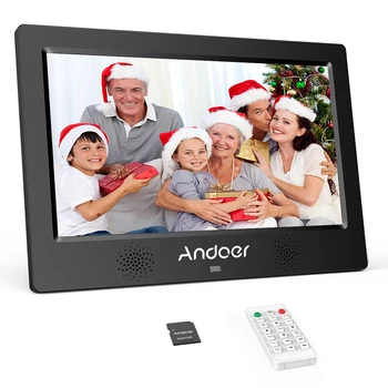 

Andoer 10.1" Digital Photo Picture Frame 1024*600 Resolution TFT-LED Screen Support Calendar Clock Alarm Clock Photo Music Video