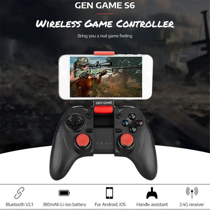 S6 Bluetooth Gamepad Wireless Game Controller For IOS Android Mobile Phone Tablet TV Box Handle Gamesir Universal Game Joystick
S6 Bluetooth Gamepad Wireless Game Controller For IOS Android Mobile Phone Tablet TV Box Handle Gamesir Universal Game Joystick