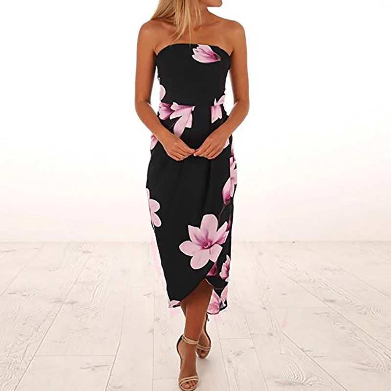 2019 Women Slim Floral Print Dress Ladies Bandeau Irregular Split Beach Dresses Sundress Women Backless Sleeveless Party Dress
2019 Women Slim Floral Print Dress Ladies Bandeau Irregular Split Beach Dresses Sundress Women Backless Sleeveless Party Dress