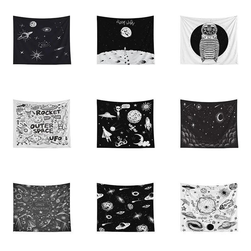 Space Creative Mandala Tapestry Wall Hanging Starry Sky Hippie Boho Decor Black White Children's Room Psychedelic Wall Tapestry 
Space Creative Mandala Tapestry Wall Hanging Starry Sky Hippie Boho Decor Black White Children's Room Psychedelic Wall Tapestry