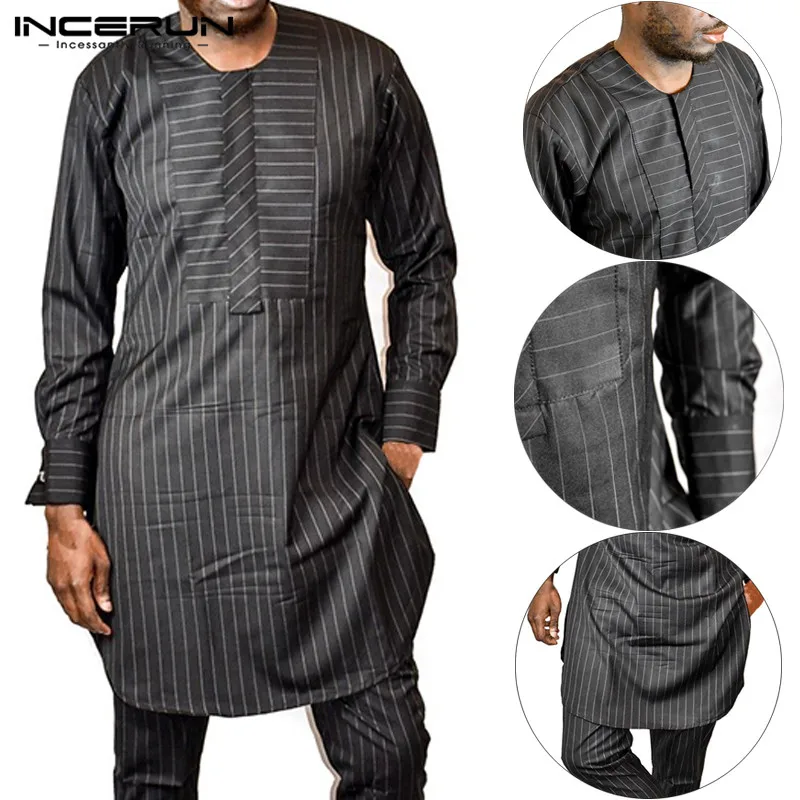 Fashion Robe Mens Shirts Dashiki Dress Long Sleeves Black Gown Striped T-shirt Kenya Nigeria Africa Clothing Kaftan INCERUN
Fashion Robe Mens Shirts Dashiki Dress Long Sleeves Black Gown Striped T-shirt Kenya Nigeria Africa Clothing Kaftan INCERUN