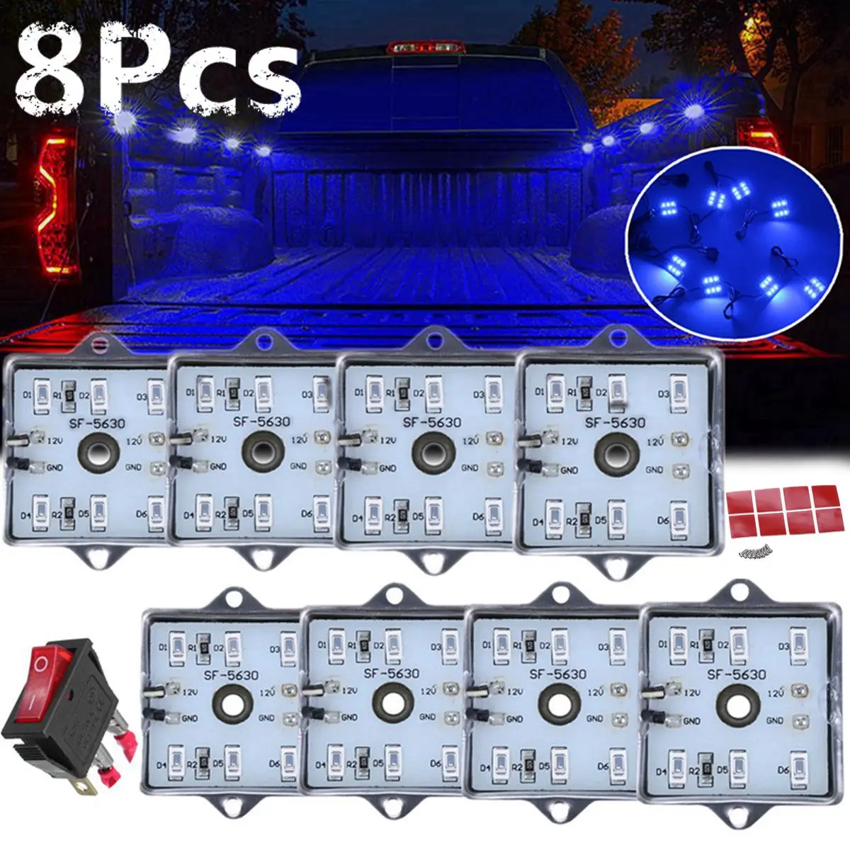 8pcs Blue LED Universal RV Truck Bed Lighting Rear Box Lights Pickup For Chevy for Dodge for GMC
8pcs Blue LED Universal RV Truck Bed Lighting Rear Box Lights Pickup For Chevy for Dodge for GMC