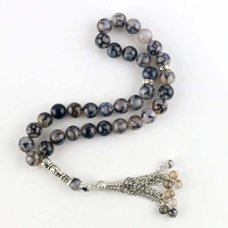 Черная линия Road Агат турецкая исламская Четки мусульманские Jewelry Tasbih Аллах