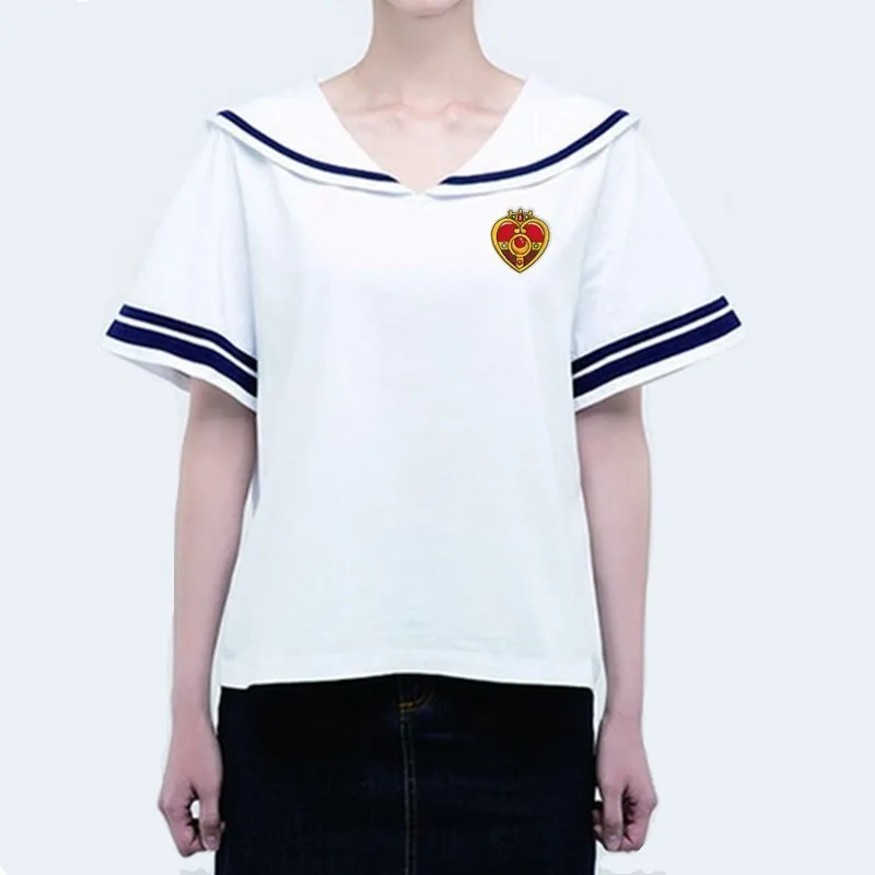 Summer Japanese School Uniforms For Girls Cotton Shirt Students Anime Sailor Moon Make Up Brooch Embroidery T-Shirts Kawaii Tops
Summer Japanese School Uniforms For Girls Cotton Shirt Students Anime Sailor Moon Make Up Brooch Embroidery T-Shirts Kawaii Tops