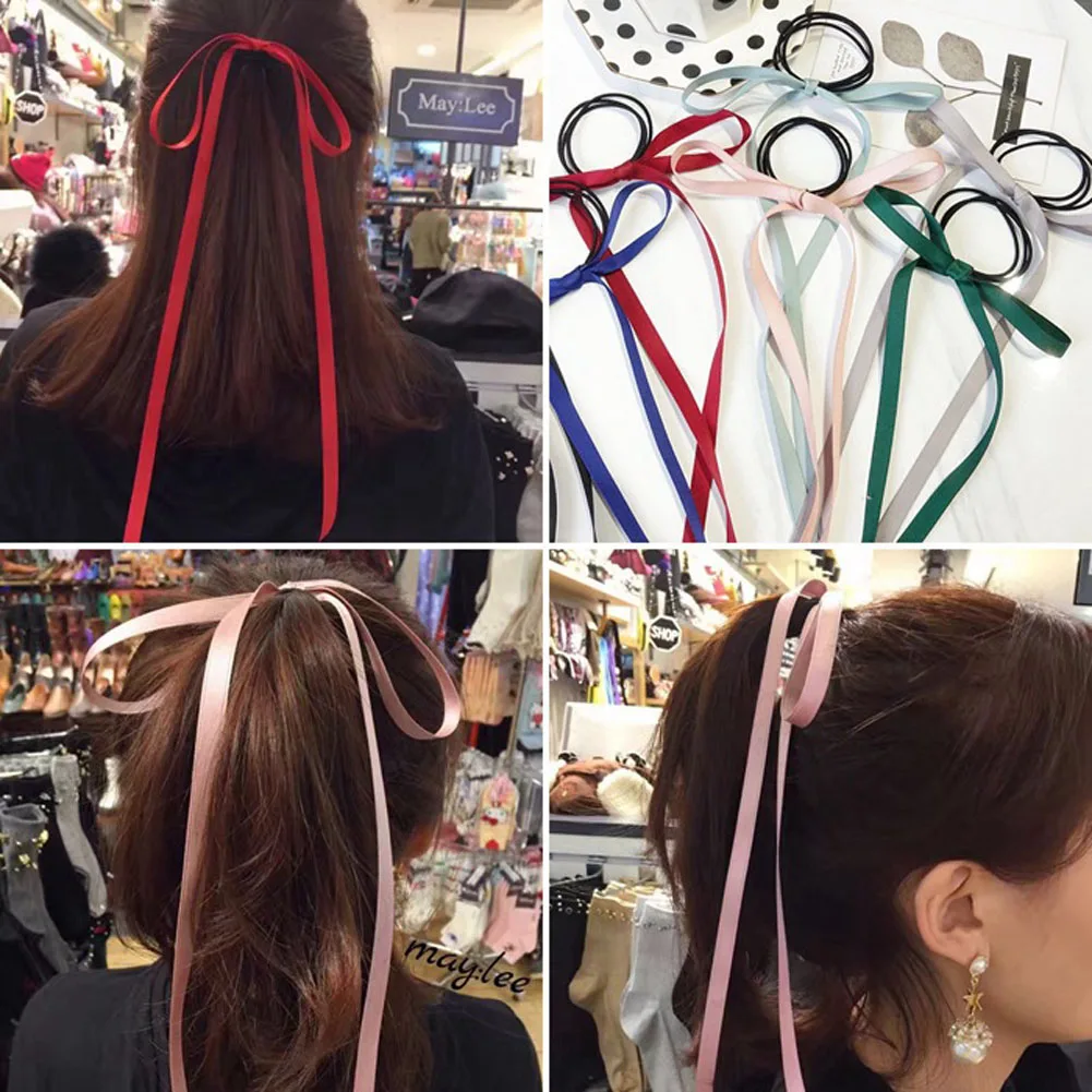 2019 fashion Women Girls Hair Bow Silk Elastic Rubber Band Long Streamers Korean Elastic Hair Rope Beach girls Hair Accessories
2019 fashion Women Girls Hair Bow Silk Elastic Rubber Band Long Streamers Korean Elastic Hair Rope Beach girls Hair Accessories