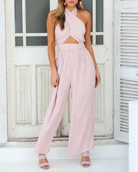 2019 Fashion Women Hollow Out Jumpsuit Casual High Waist Wide Leg Playsuit Loose Cross Back Halter Rompers
2019 Fashion Women Hollow Out Jumpsuit Casual High Waist Wide Leg Playsuit Loose Cross Back Halter Rompers