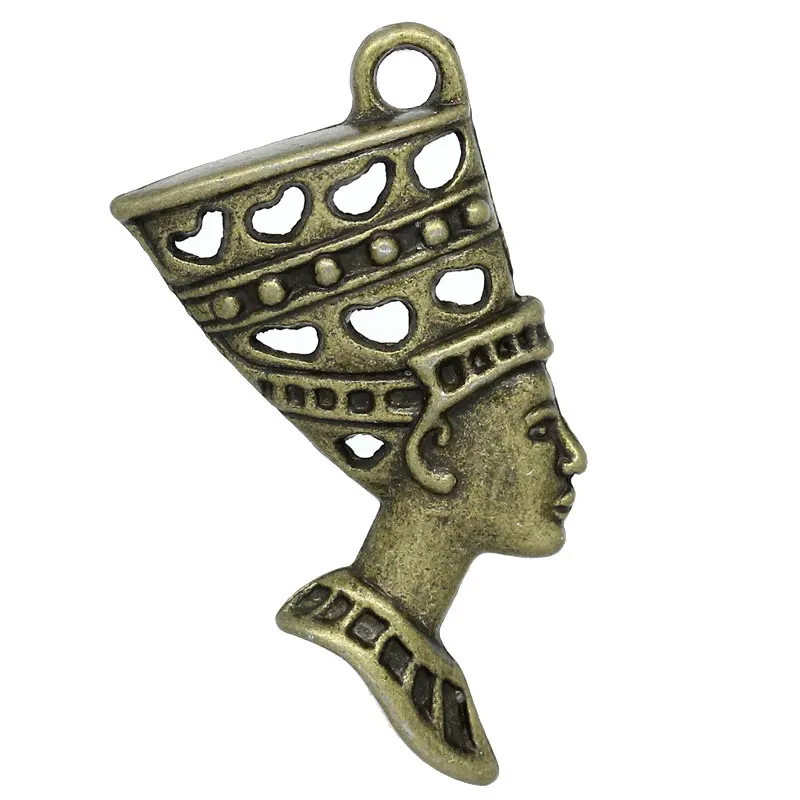 20 шт. Doreen Box египетская Королева Египет Нефертити Подвески сплав античная бронза 3