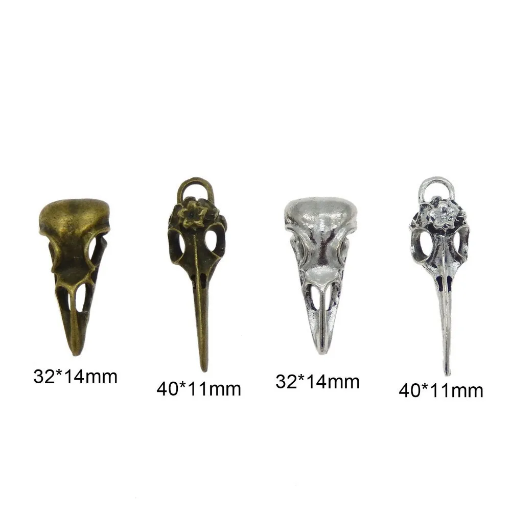 4pcs Steampunk Raven Bird Skull Pendants Charms Necklace Jewelry Findings 32*14mm 40*11mm Candy Car Pendants Gift
4pcs Steampunk Raven Bird Skull Pendants Charms Necklace Jewelry Findings 32*14mm 40*11mm Candy Car Pendants Gift