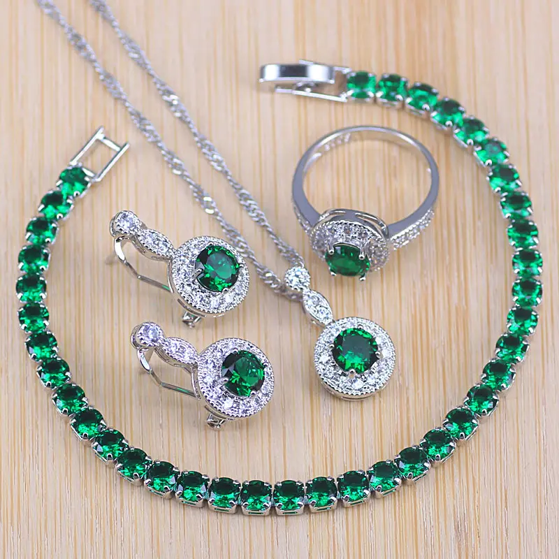 2019 New Arrival 925 Silver Jewelry Sets For Women Wedding Party Green Crystal Earrings Bracelet Rings Necklace Pendant Set
2019 New Arrival 925 Silver Jewelry Sets For Women Wedding Party Green Crystal Earrings Bracelet Rings Necklace Pendant Set