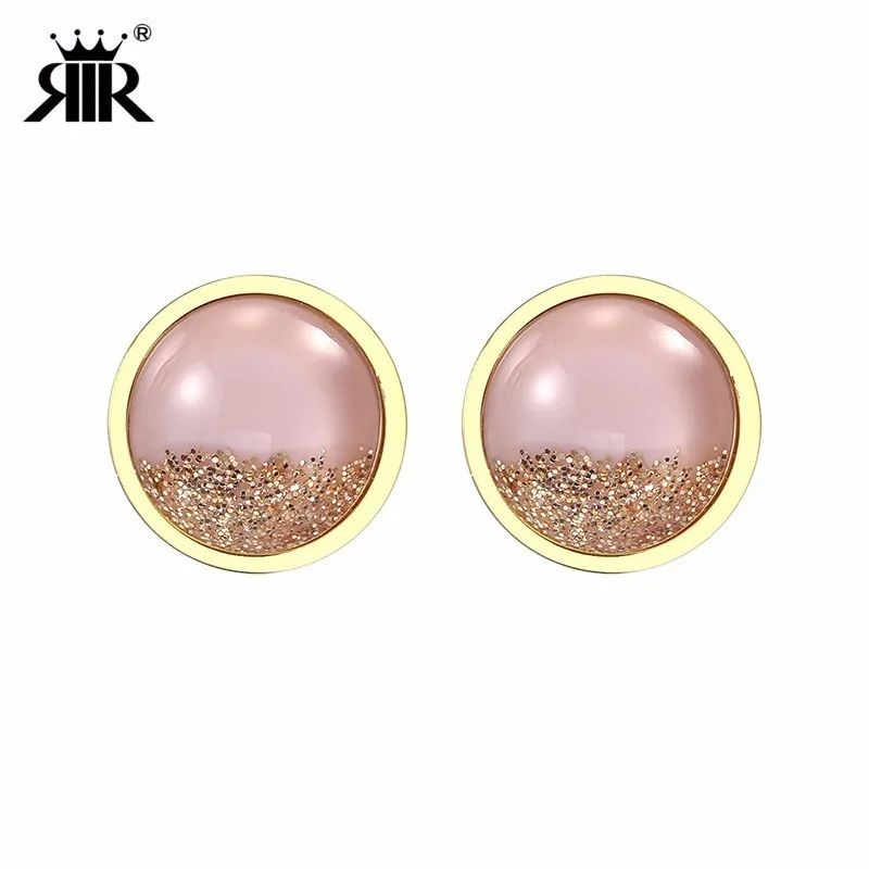 RIR Stainless Steel Pink Inner Frame Half Gold Sequined Stone Earrings Minimalist Ladies Jewellery Stud Earrings Wedding Gift
RIR Stainless Steel Pink Inner Frame Half Gold Sequined Stone Earrings Minimalist Ladies Jewellery Stud Earrings Wedding Gift