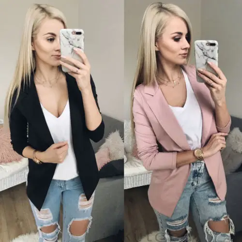 2019 Spring/Autumn Women Jacket Slim Coat Office Lady Suit Solid Pink Black female manteau femme hiver
2019 Spring/Autumn Women Jacket Slim Coat Office Lady Suit Solid Pink Black female manteau femme hiver
