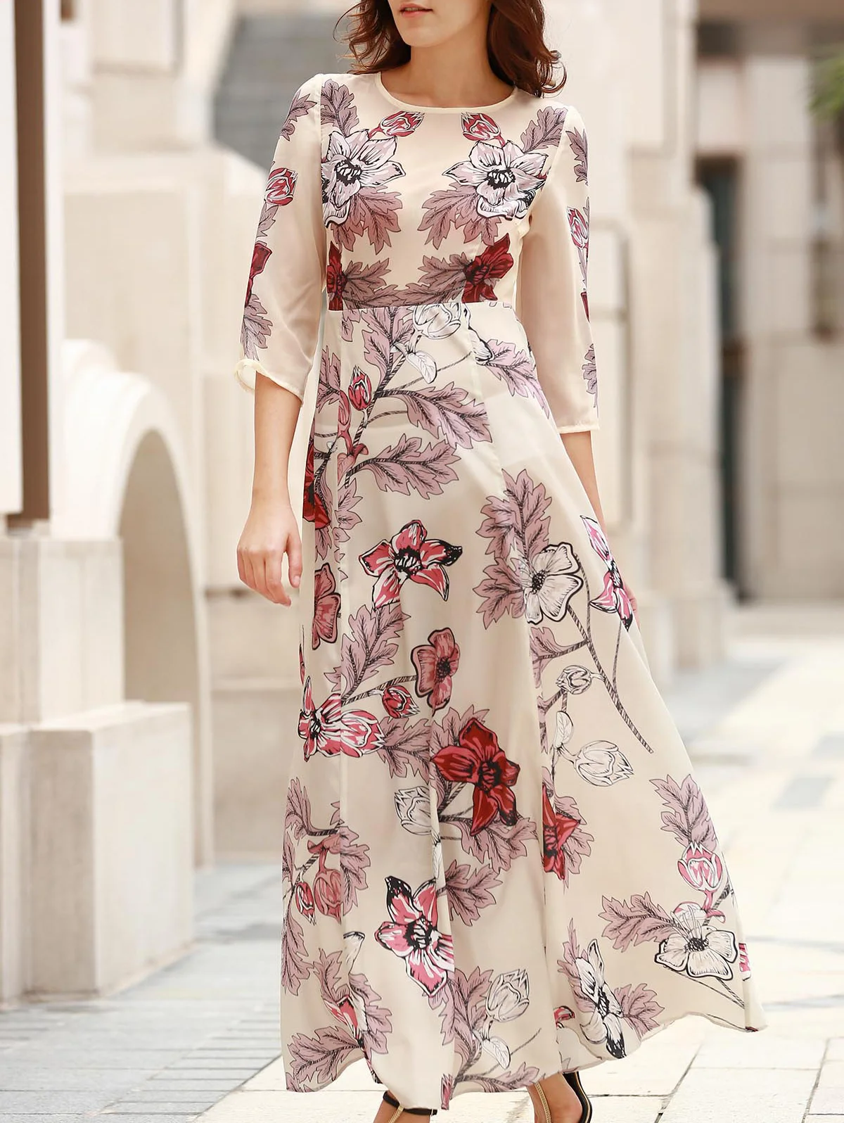 Rosegal Women Dress Elegant Round Neck 3/4 Sleeve Floral Print Women'S Long Dress Bohemian Beach Dress On Sale
Rosegal Women Dress Elegant Round Neck 3/4 Sleeve Floral Print Women'S Long Dress Bohemian Beach Dress On Sale