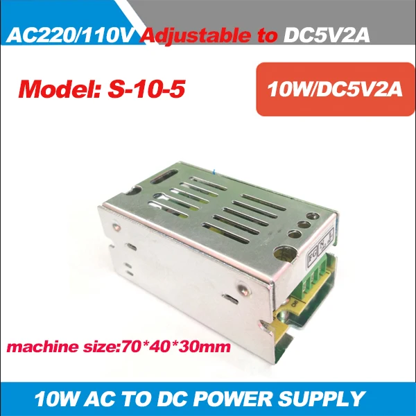10W DC5V2A Switching Power Supply Driver Lighting Transformers 220V110VAC To 5VDC Charger
10W DC5V2A Switching Power Supply Driver Lighting Transformers 220V110VAC To 5VDC Charger