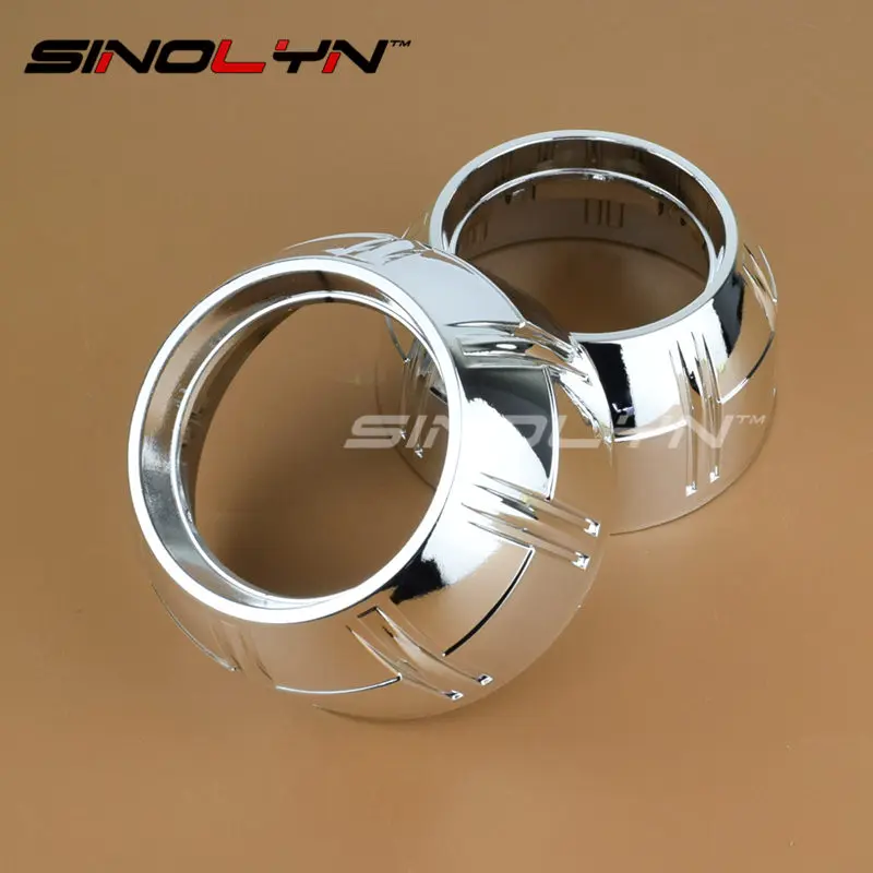 Sinolyn Dust Bezel Projector Shrouds For Hella 3R G5/Koito Q5/WST Bi-xenon Lens LED Car Lights Accessories Retrofit Bullet Style |