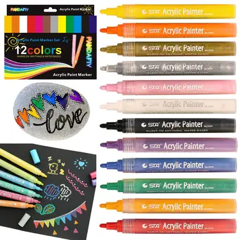 12 Colors Acrylic Paint Pens for Rocks Painting, Glass, Metal, Canvas, Wood, Water-Based Acrylic Paint Marker
12 Colors Acrylic Paint Pens for Rocks Painting, Glass, Metal, Canvas, Wood, Water-Based Acrylic Paint Marker
