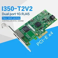 Fanmi I350-T2V2 pci-e 4x servidor duplo rj45 porta gigabit ethernet lan intel i350am2 1g placa de rede(China)