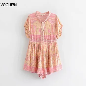 VOGUEIN New Womens Boho Beach Bell Tie Floral Print Short Sleeve Pink Jumpsuit Playsuits Wholesale
VOGUEIN New Womens Boho Beach Bell Tie Floral Print Short Sleeve Pink Jumpsuit Playsuits Wholesale