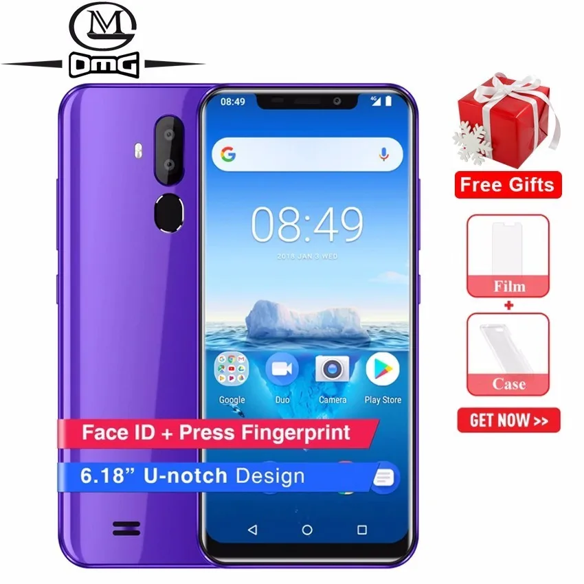 

Oukitel C12 Pro 4G Smartphone Android 8.1 2GB RAM 16GB ROM 6.18"HD MT6739 Quad Core 8MP 3300mAh Face ID GPS OTA Mobile Phone