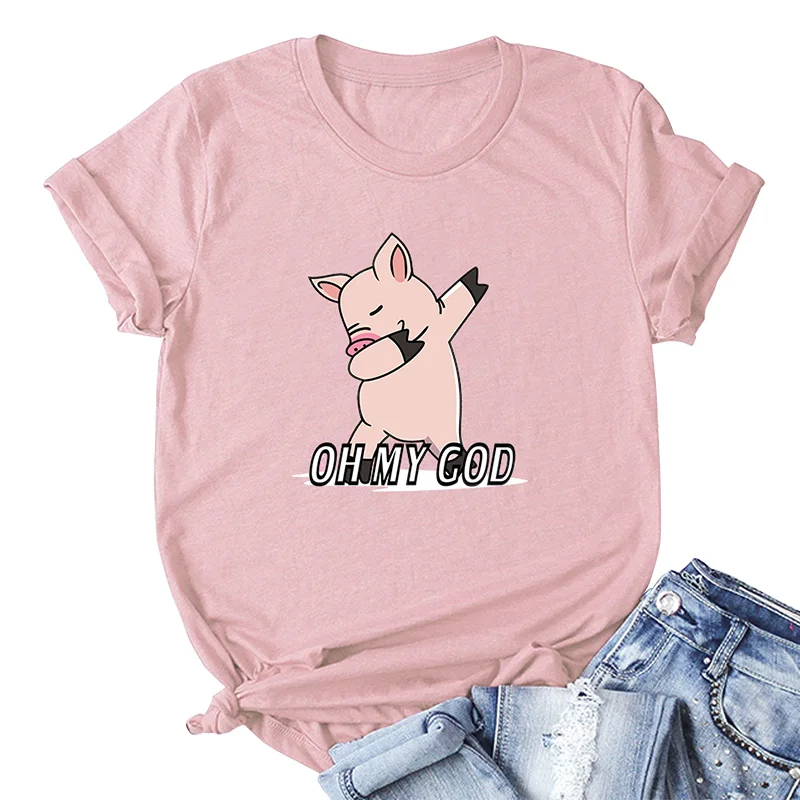 Romacci Summer Casual Cotton T-Shirt Women Pig Letter Print Plus Size t shirt femme O Neck Short Sleeve Cute Tee Top Pullover
Romacci Summer Casual Cotton T-Shirt Women Pig Letter Print Plus Size t shirt femme O Neck Short Sleeve Cute Tee Top Pullover