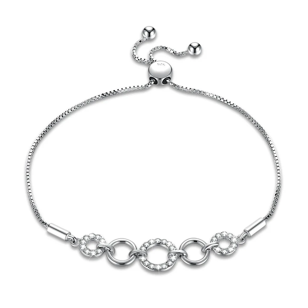 High quality 925 Sterling Silver simple circle with crystal stone charm pendant link bracelet for women fine jewelry
High quality 925 Sterling Silver simple circle with crystal stone charm pendant link bracelet for women fine jewelry