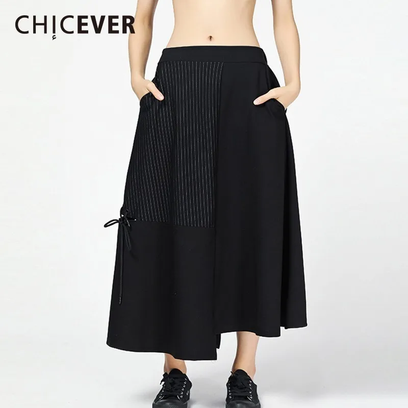 CHICEVER Patchwork Striped Skirts For Women Elastic High Waist Bow Bandage Irregular Women's Skirts Female Autumn Casual Clothes
CHICEVER Patchwork Striped Skirts For Women Elastic High Waist Bow Bandage Irregular Women's Skirts Female Autumn Casual Clothes