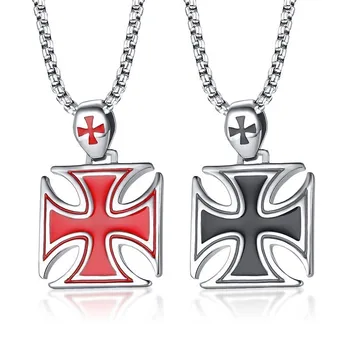 Mens Maltese Cross Knight of The Templar Necklace Stainless Steel Crusader Male Jewelry with 24" Box Chain
Mens Maltese Cross Knight of The Templar Necklace Stainless Steel Crusader Male Jewelry with 24" Box Chain