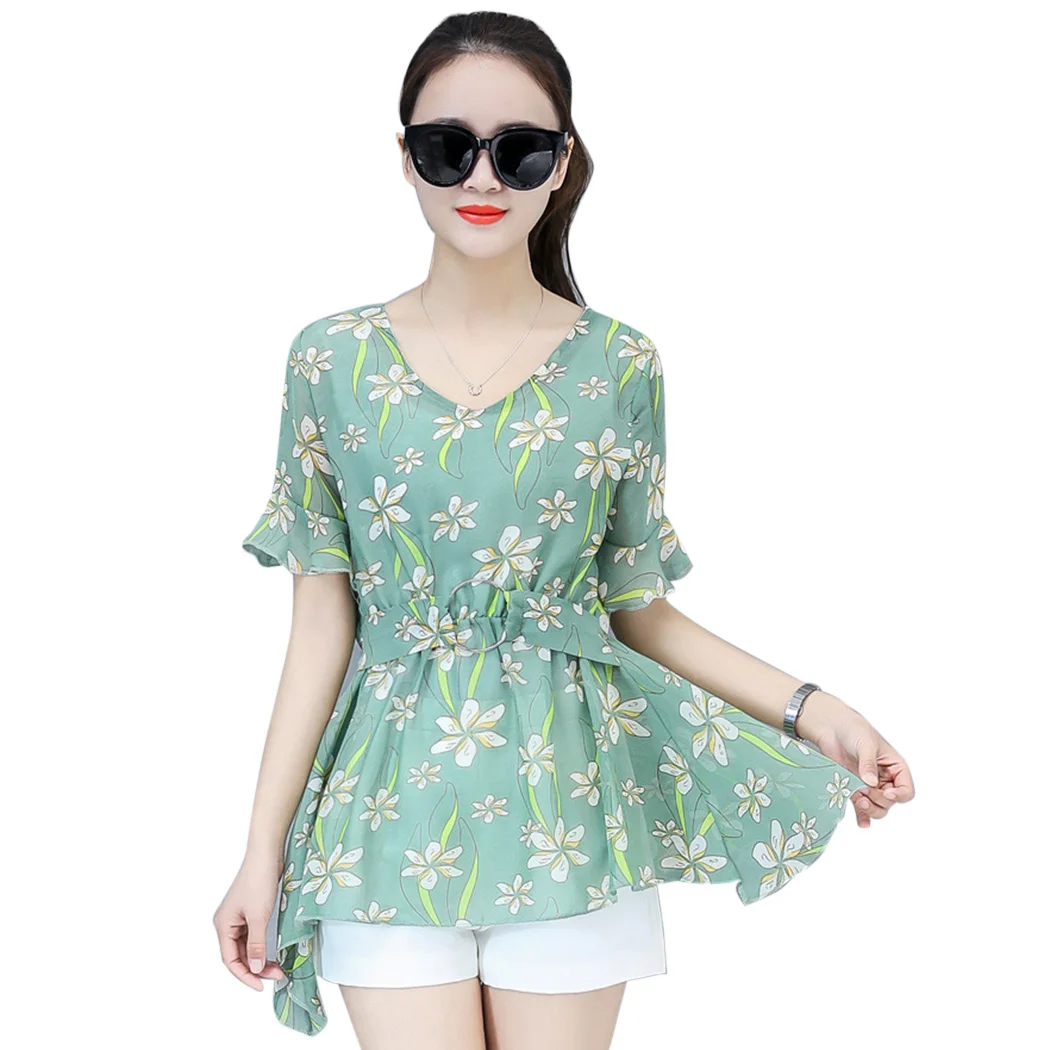 New Women Loose Chiffon Blouses Ruffles Elegant Ladies Floral Printed Office Shirts Blusas Summer V-Neck Short Sleeve Tunic Tops
New Women Loose Chiffon Blouses Ruffles Elegant Ladies Floral Printed Office Shirts Blusas Summer V-Neck Short Sleeve Tunic Tops