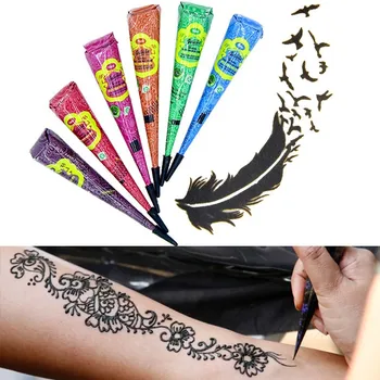 25g 6 Color Indian Henna Paste Cone Beauty Women Finger Body Cream Paint DIY Temporary Drawing for Tattoo Stencil
25g 6 Color Indian Henna Paste Cone Beauty Women Finger Body Cream Paint DIY Temporary Drawing for Tattoo Stencil