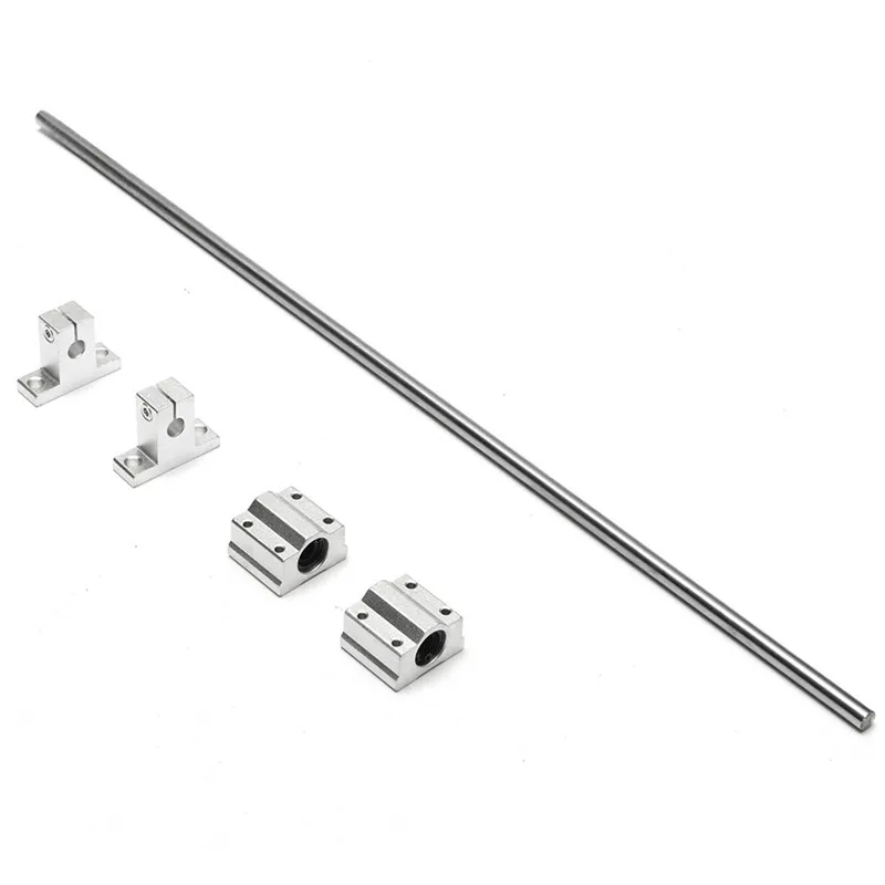 Silver Stainless Steel 8x500mm Linear Shaft Optical Axis + 2pcs Aluminum Rail Shaft Support + 2pcs Linear Slide Block
Silver Stainless Steel 8x500mm Linear Shaft Optical Axis + 2pcs Aluminum Rail Shaft Support + 2pcs Linear Slide Block