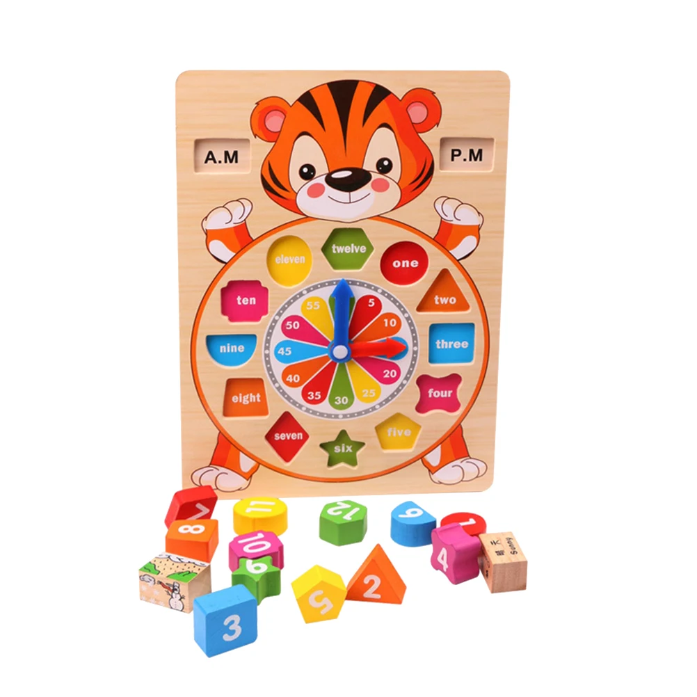 1pc Block Clock Wooden Number Educational Tiger Shape Block for Toddler Children Kids Calendar & Time Toys
1pc Block Clock Wooden Number Educational Tiger Shape Block for Toddler Children Kids Calendar & Time Toys
