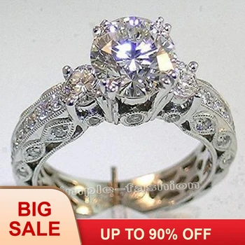 Fashion Jewelry Women Engagement Jewelry Three-stone 7mm Cz 5A Zircon stone 10KT White Gold Filled Wedding Band Ring Sz 5-11
Fashion Jewelry Women Engagement Jewelry Three-stone 7mm Cz 5A Zircon stone 10KT White Gold Filled Wedding Band Ring Sz 5-11