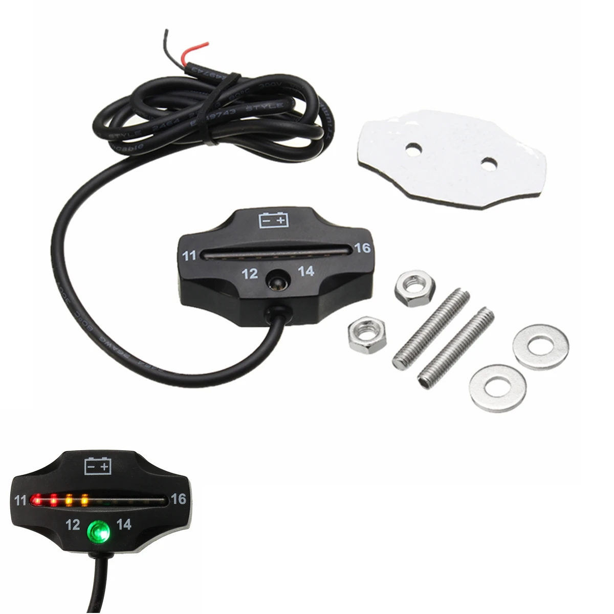 Motorcycle Car Universal LED Battery Tester Gauge Voltage Meter Indicator Pad Battery Level Monitor 12V/24V
Motorcycle Car Universal LED Battery Tester Gauge Voltage Meter Indicator Pad Battery Level Monitor 12V/24V