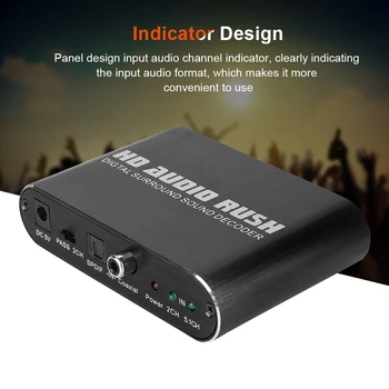 5.1 Fiber Optic Signal Decoder Audio Sound Decoder RCA Coaxial Output ( 100-240V) US / EU / UK Plug Optional
5.1 Fiber Optic Signal Decoder Audio Sound Decoder RCA Coaxial Output ( 100-240V) US / EU / UK Plug Optional