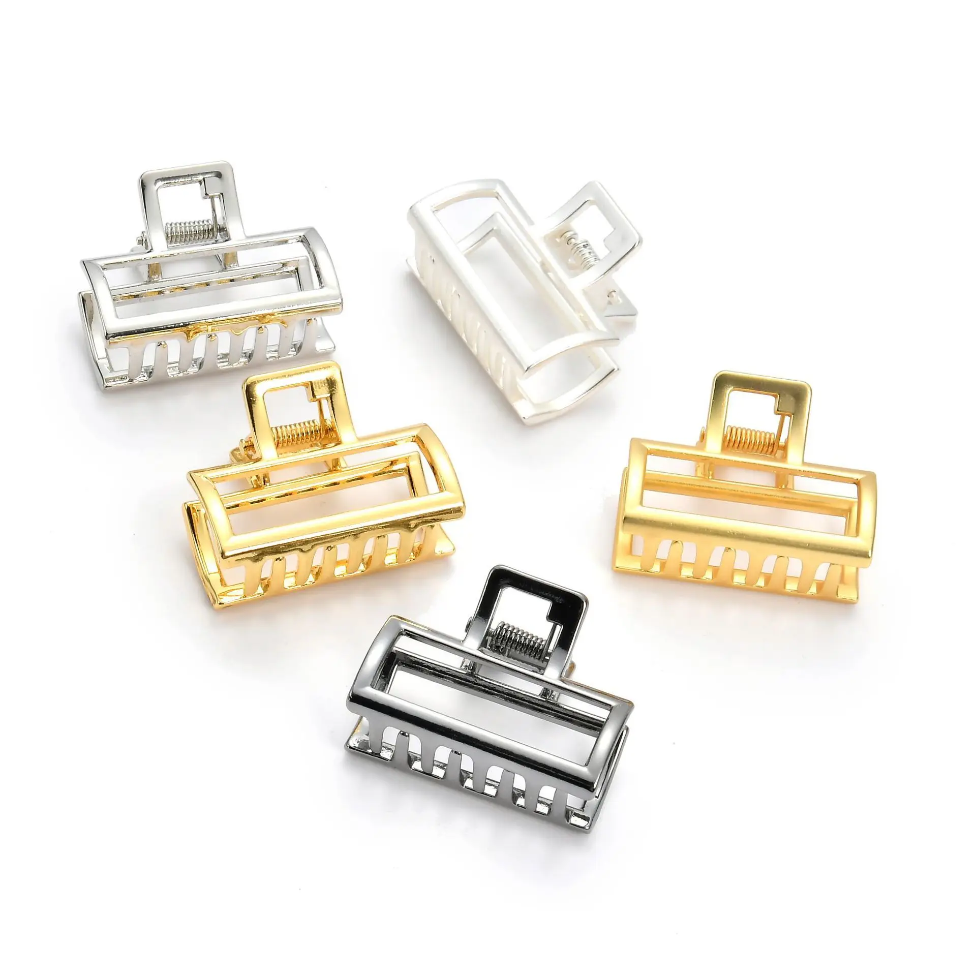 Small Size Hair Crab Concise Geometric Hollow Out Rectangle Hair Claw Gold Silver Plating Hairpins For Women Ponytail Holders
Small Size Hair Crab Concise Geometric Hollow Out Rectangle Hair Claw Gold Silver Plating Hairpins For Women Ponytail Holders