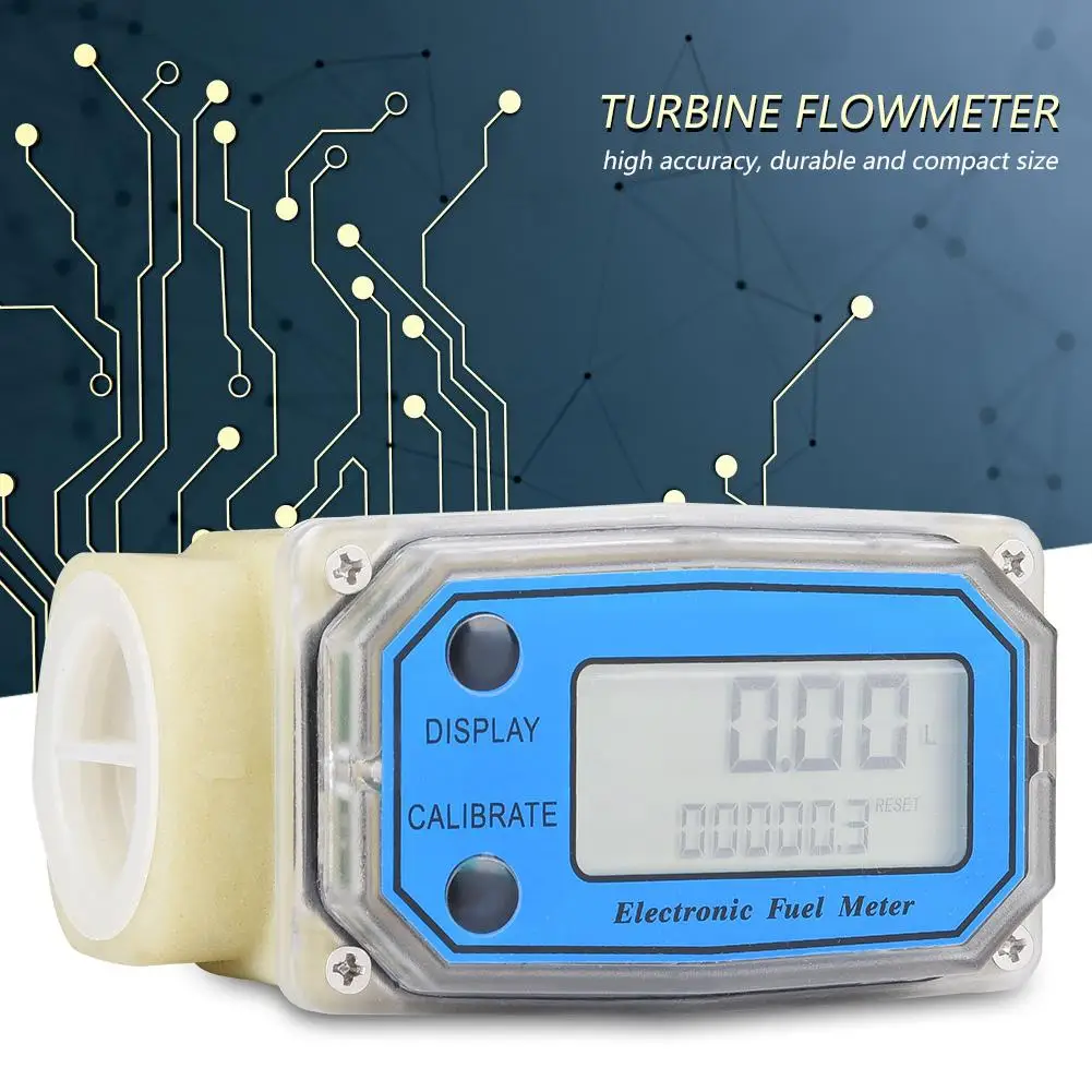 Electronic Flow Meter Mini LED Digital Water Meter Turbine Flowmeter Diesel Fuel Water Flow Meter 15-120L/min 1 NPT
Electronic Flow Meter Mini LED Digital Water Meter Turbine Flowmeter Diesel Fuel Water Flow Meter 15-120L/min 1 NPT