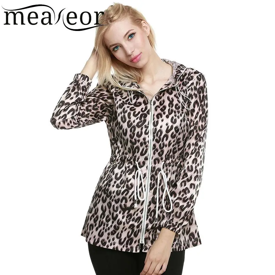 Meaneor Casual Hooded Women Jacket Leopard Autumn Rain Coat Long Sleeve Zipper Autumn Parka Jacket Drawstrings Waterproof Coats
Meaneor Casual Hooded Women Jacket Leopard Autumn Rain Coat Long Sleeve Zipper Autumn Parka Jacket Drawstrings Waterproof Coats