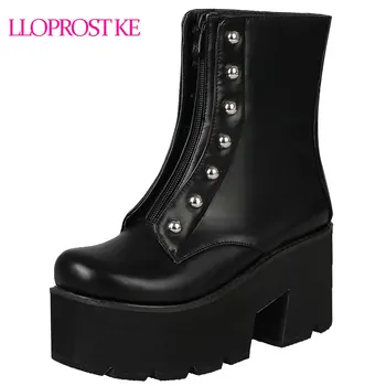 Lloprost ke 2019 Fashion Platform Boots Women Retro Autumn PU Leather Thick Heel Ankle Boots for Women Soft Martin Shoes Ladies
Lloprost ke 2019 Fashion Platform Boots Women Retro Autumn PU Leather Thick Heel Ankle Boots for Women Soft Martin Shoes Ladies