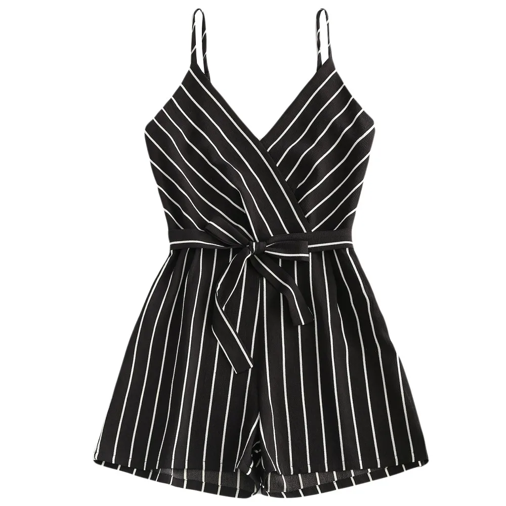 jumpsuits for women 2019 black Sleeveless Strappy Short Playsuit Striped Cami Belt whole woman summer Romper
jumpsuits for women 2019 black Sleeveless Strappy Short Playsuit Striped Cami Belt whole woman summer Romper