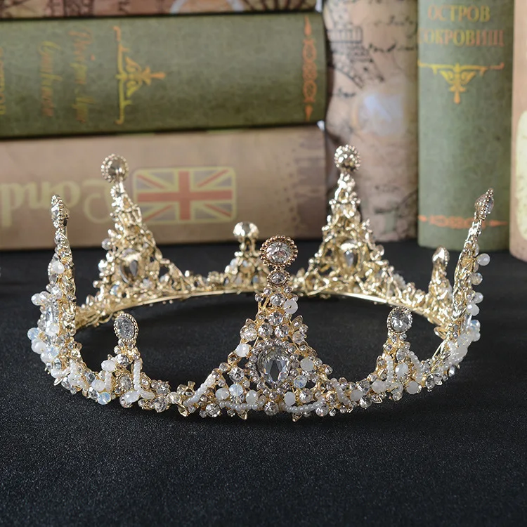 Vintage Bridal Headband Rhinestone Beads Round Crown Tiaras Luxury Crystal Queen King Crowns Bridal Wedding Hair Accessories 
Vintage Bridal Headband Rhinestone Beads Round Crown Tiaras Luxury Crystal Queen King Crowns Bridal Wedding Hair Accessories