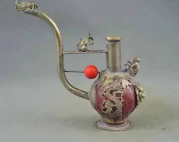 Collectable Miao Silver Carve Monkey Dragon Mouse Inlay Agate Exorcism Smoking Tool Pipe
Collectable Miao Silver Carve Monkey Dragon Mouse Inlay Agate Exorcism Smoking Tool Pipe