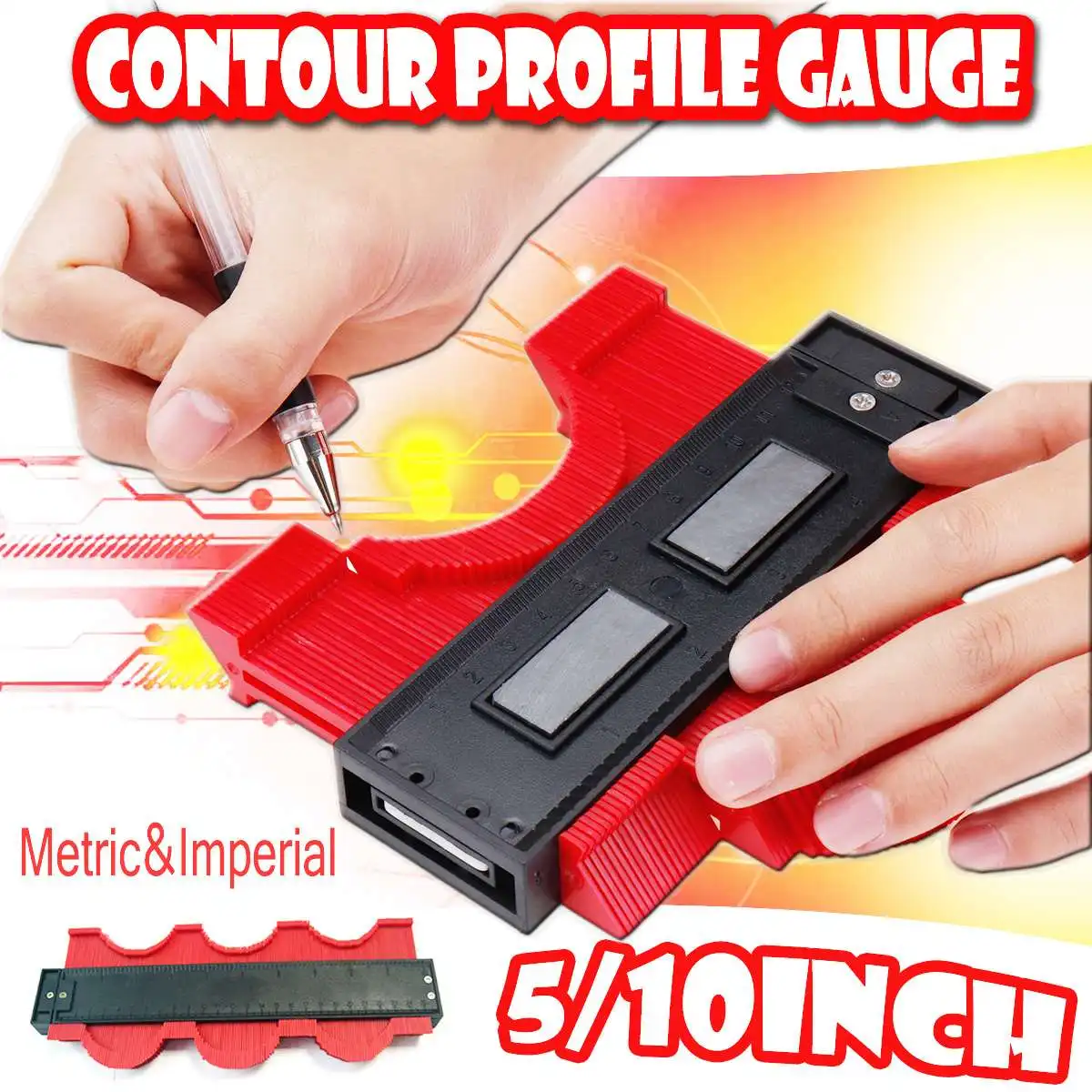 5/10 Inch Professional Magnetic Contour Profile Gauge Duplicator Shape Woodwroking Tool Tiling Laminate Tiles General Tools
5/10 Inch Professional Magnetic Contour Profile Gauge Duplicator Shape Woodwroking Tool Tiling Laminate Tiles General Tools