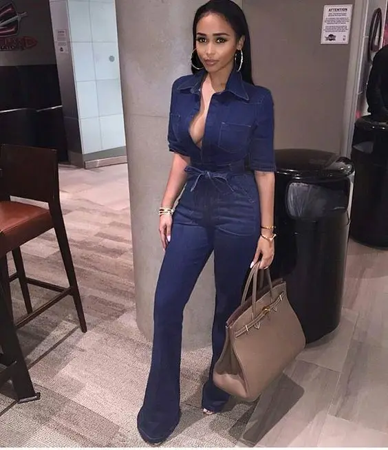 Casual Denim Romper Jumpsuits for Women Solid One Piece Body Mujer Jean Jumpsuits with Sashes Summer Blue Overalls Plus Size
Casual Denim Romper Jumpsuits for Women Solid One Piece Body Mujer Jean Jumpsuits with Sashes Summer Blue Overalls Plus Size