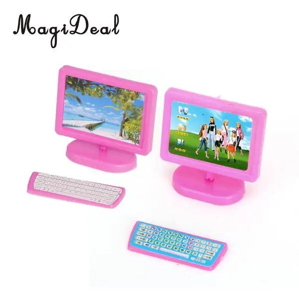 MagiDeal Dollhouse Miniature Three Piece Computer Set Pink for Doll Kids Room Desk Decor Baby Children Furniture Toy
MagiDeal Dollhouse Miniature Three Piece Computer Set Pink for Doll Kids Room Desk Decor Baby Children Furniture Toy