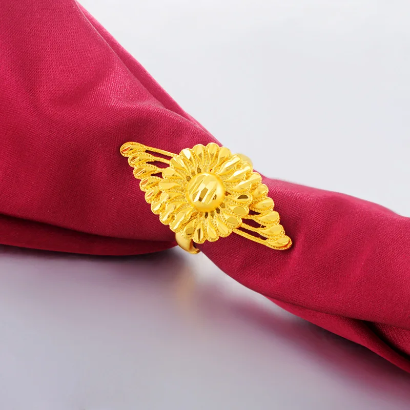 Vietnam Alluvial Gold Big Flower Rings Designs Fashion Delicate Keep Color Plated Open Rings
Vietnam Alluvial Gold Big Flower Rings Designs Fashion Delicate Keep Color Plated Open Rings